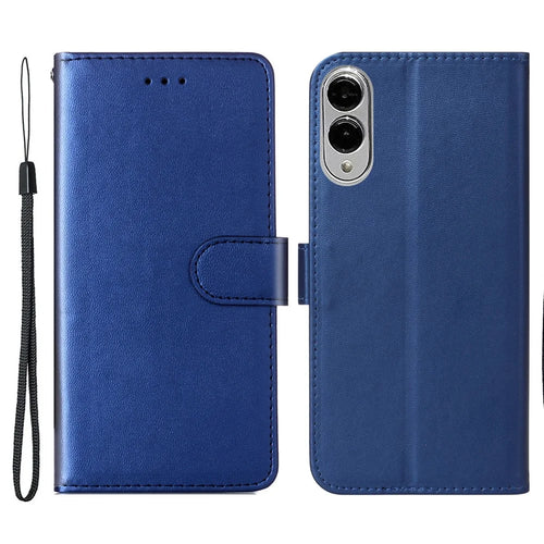 For Samsung Galaxy S25 Edge Case with Card Holder PU Leather Flip Wallet Phone Cover - Blue - 1