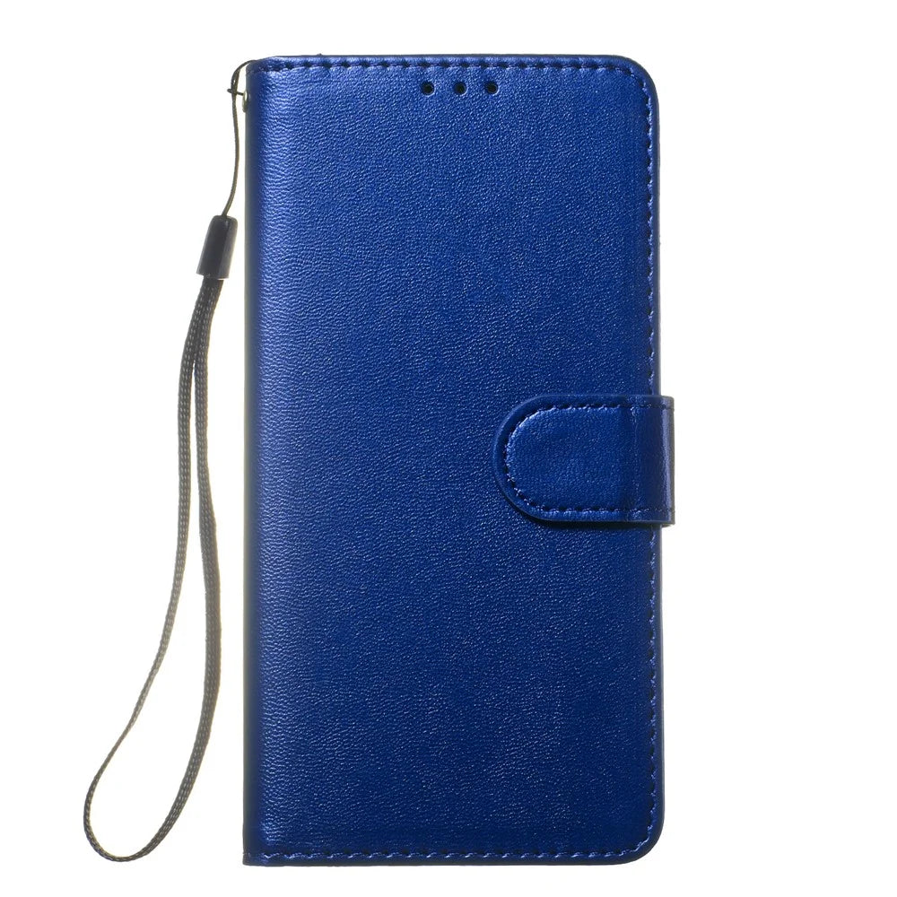 For Samsung Galaxy S25 Edge Case with Card Holder PU Leather Flip Wallet Phone Cover - Blue - 6