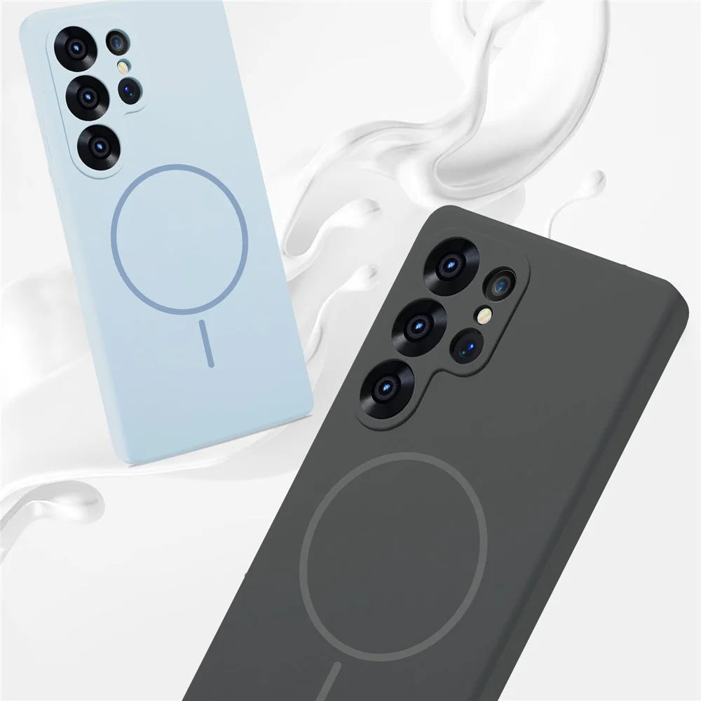 Bulk Purchasing For Samsung Galaxy S25 Ultra Magnetic Case Liquid Silicone + PC Phone Back Cover - Navy Blue - 7