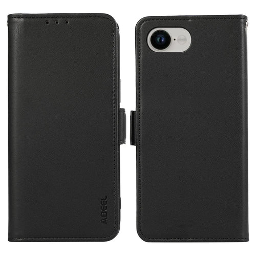 ABEEL For iPhone 17e / 16e Case Leather Phone Cover with RFID Blocking Wallet - Black - 1