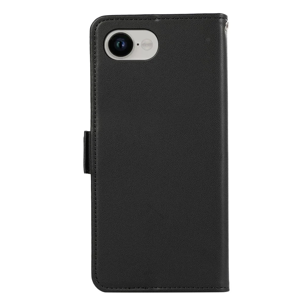 ABEEL For iPhone 17e / 16e Case Leather Phone Cover with RFID Blocking Wallet - Black - 7