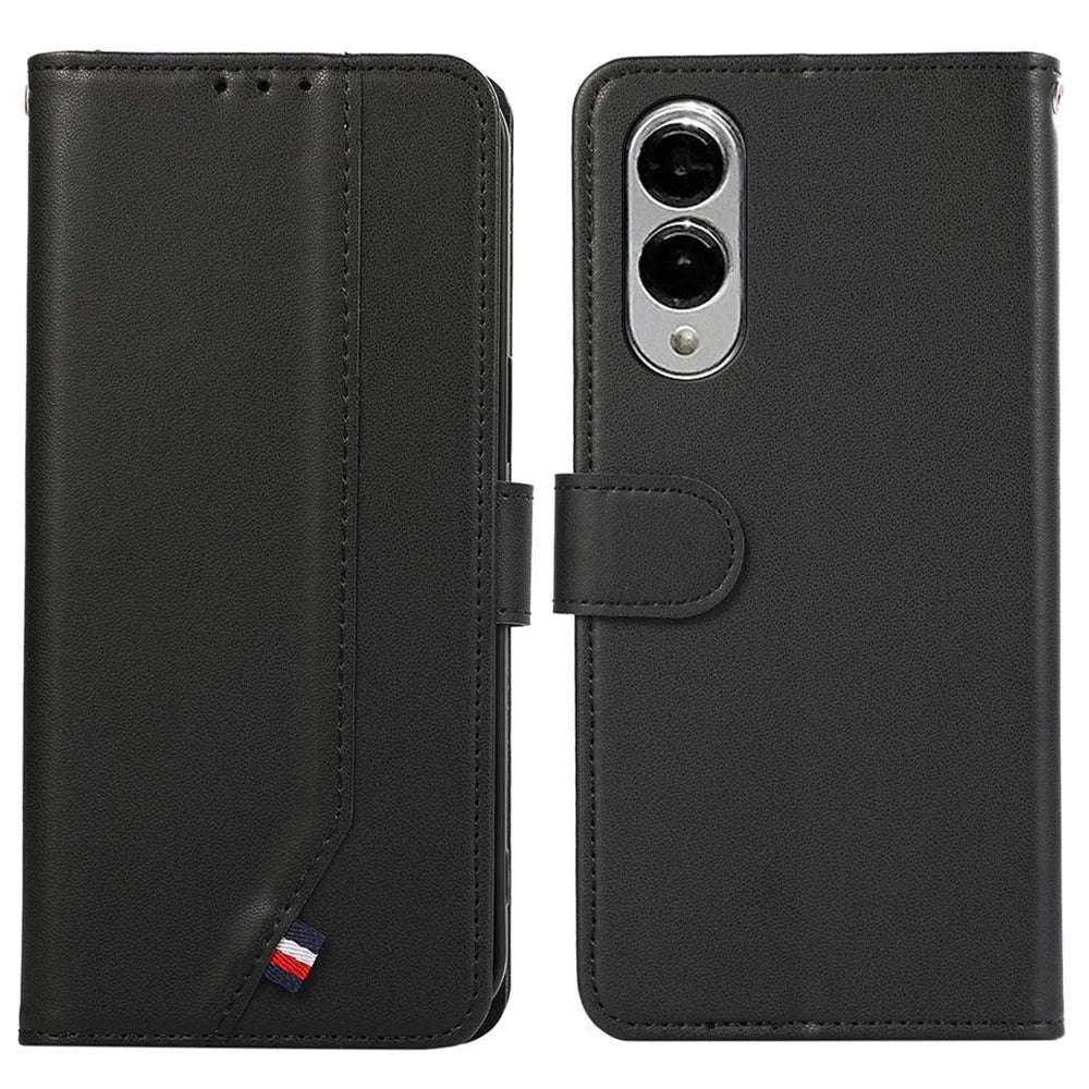 For Samsung Galaxy S25 Edge Case RFID Blocking Flip Leather Phone Cover - Black - 1