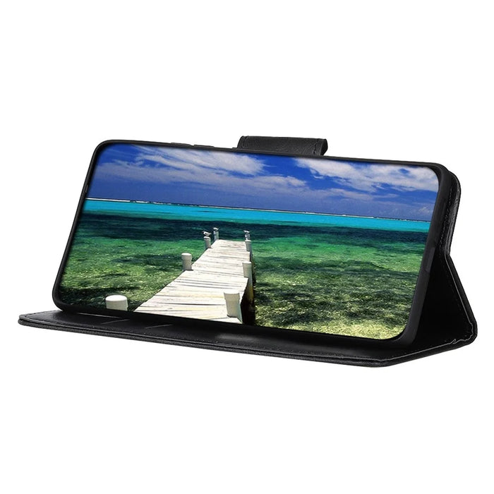 For Samsung Galaxy S25 Edge Case RFID Blocking Genuine Cow Leather Wallet Phone Cover - Black - 2