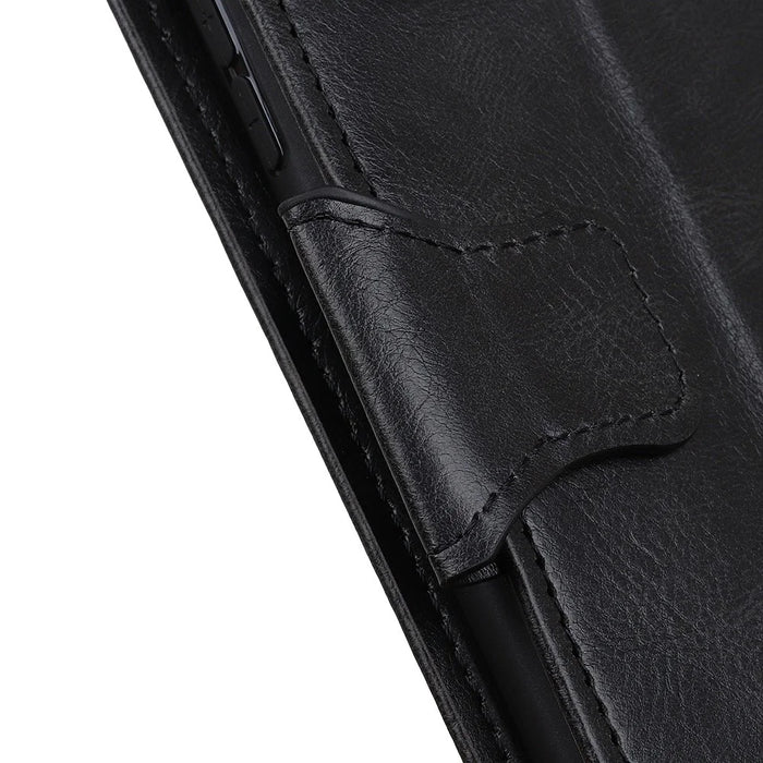 For Samsung Galaxy S25 Edge Case RFID Blocking Genuine Cow Leather Wallet Phone Cover - Black - 5