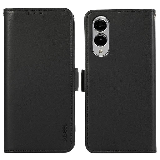 ABEEL For Samsung Galaxy S25 Edge Case Leather Phone Cover with RFID Blocking Wallet - Black - 1