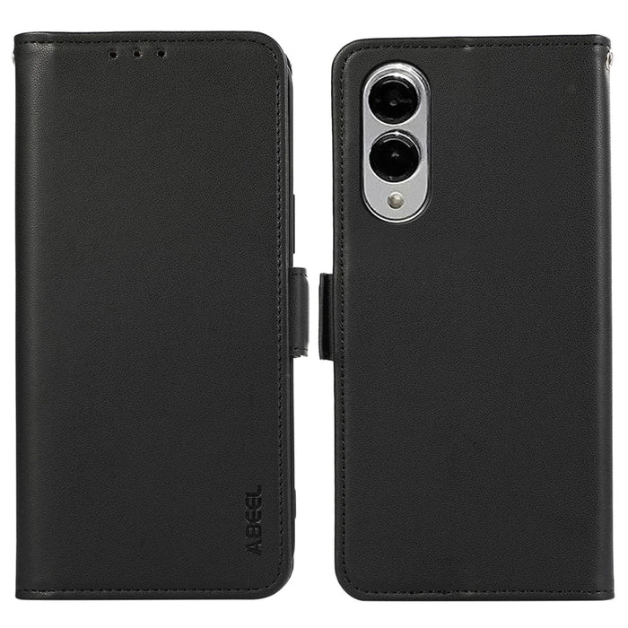 ABEEL For Samsung Galaxy S25 Edge Case Leather Phone Cover with RFID Blocking Wallet - Black - 1