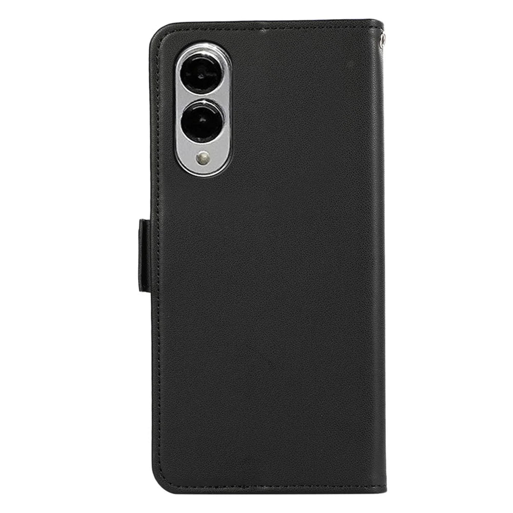 ABEEL For Samsung Galaxy S25 Edge Case Leather Phone Cover with RFID Blocking Wallet - Black - 7
