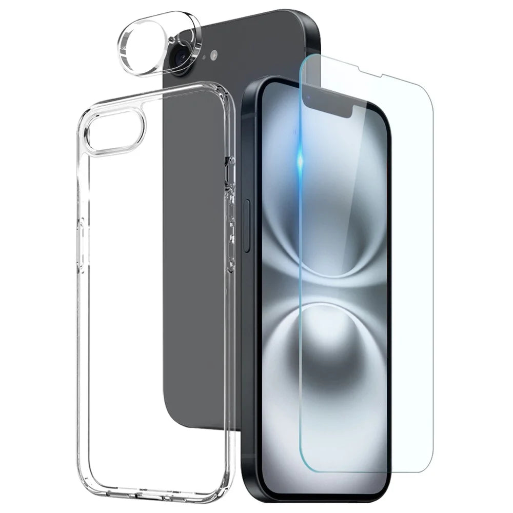 NORTHJO For iPhone 17e / 16e TPU Phone Case Set with Front Screen Protector + Lens Film - 1