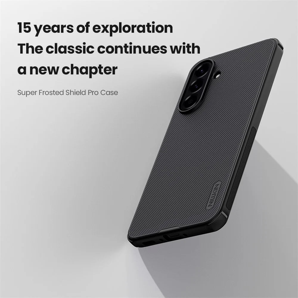 NILLKIN Frosted Shield Pro For Samsung Galaxy A56 5G Case Matte PC + TPU Phone Cover - Black - 6