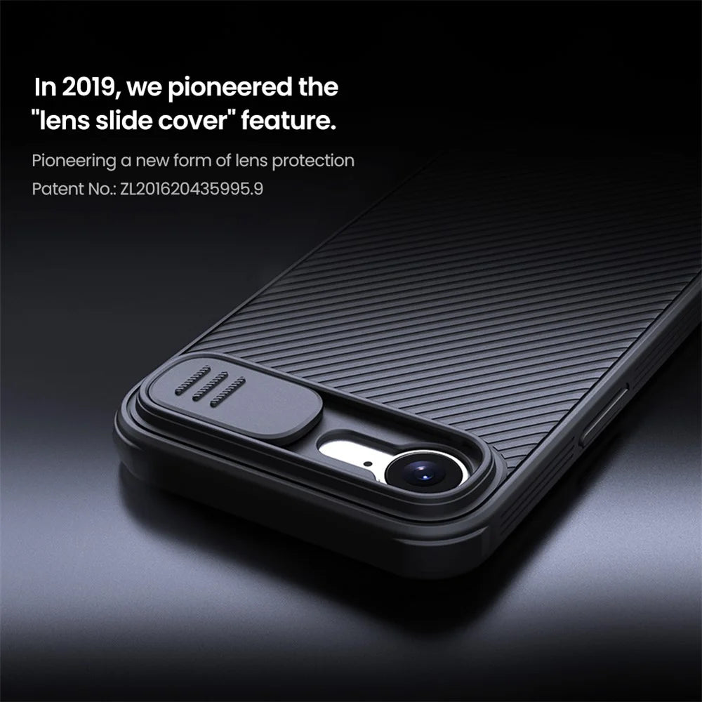 NILLKIN Camshield Pro Series for iPhone 17e / 16e Case PC + TPU Slide Camera Lid Phone Cover - Black - 6