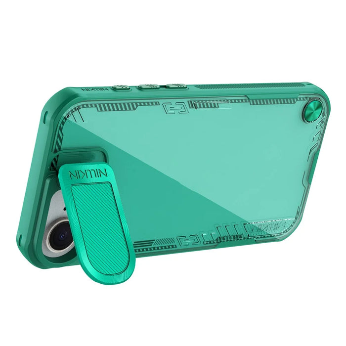 NILLKIN Iceblade CamProp For iPhone 17e / 16e Case Lens Cover Kickstand PC + TPU Phone Cover - Green - 2