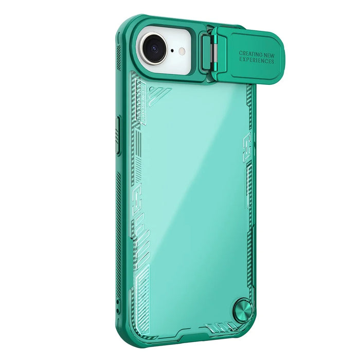 NILLKIN Iceblade CamProp For iPhone 17e / 16e Case Lens Cover Kickstand PC + TPU Phone Cover - Green - 4