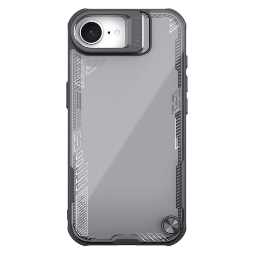 NILLKIN Iceblade CamProp For iPhone 17e / 16e Case Lens Frame Kickstand PC + TPU Phone Cover - Black - 1