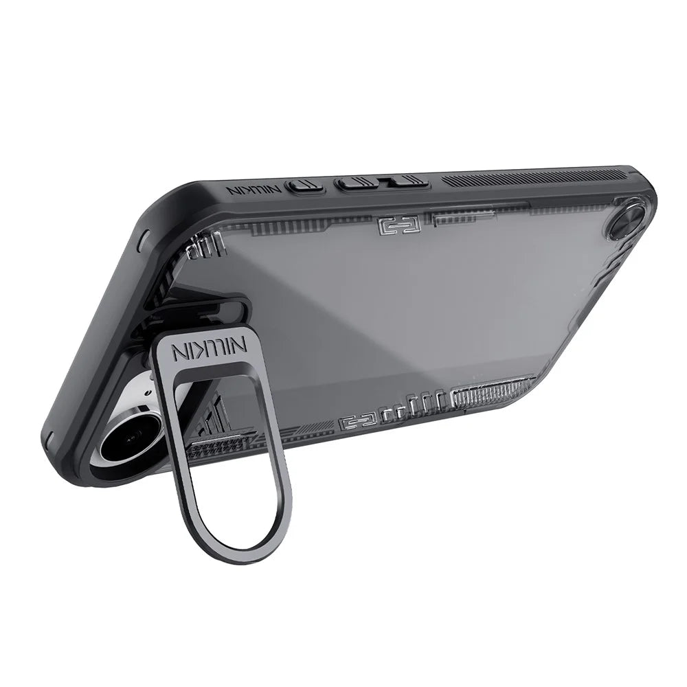 NILLKIN Iceblade CamProp For iPhone 17e / 16e Case Lens Frame Kickstand PC + TPU Phone Cover - Black - 2