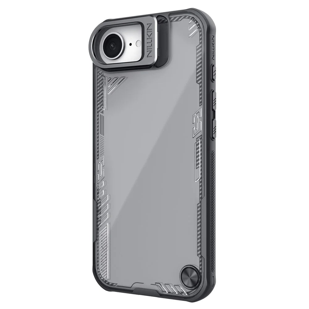 NILLKIN Iceblade CamProp For iPhone 17e / 16e Case Lens Frame Kickstand PC + TPU Phone Cover - Black - 3