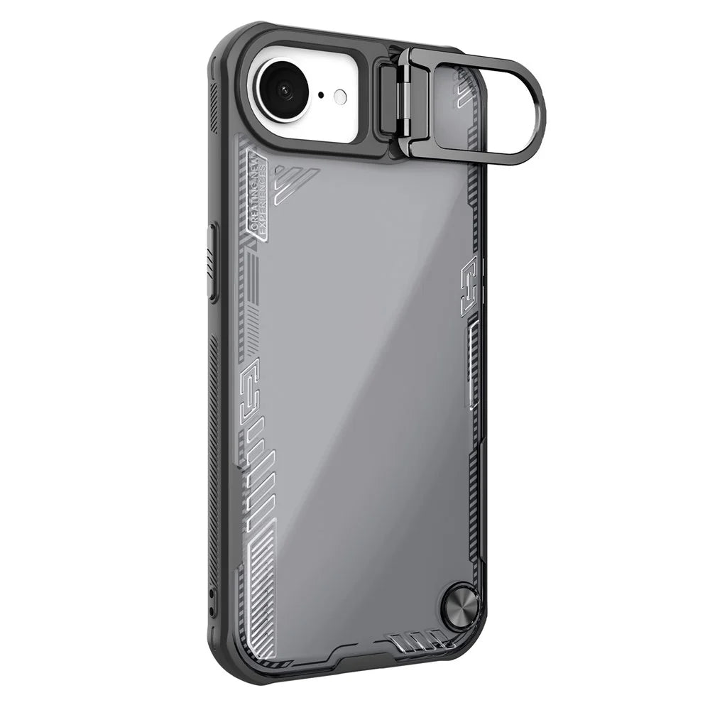 NILLKIN Iceblade CamProp For iPhone 17e / 16e Case Lens Frame Kickstand PC + TPU Phone Cover - Black - 4