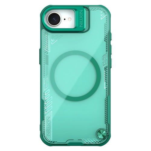 NILLKIN Iceblade CamProp For iPhone 17e / 16e Case Compatible with MagSafe Lens Frame Kickstand PC + TPU Phone Cover - Green - 1