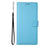 DF-012 For iPhone 16 Plus Case Litchi Texture Leather Wallet Stand Phone Cover - Sky Blue - 7