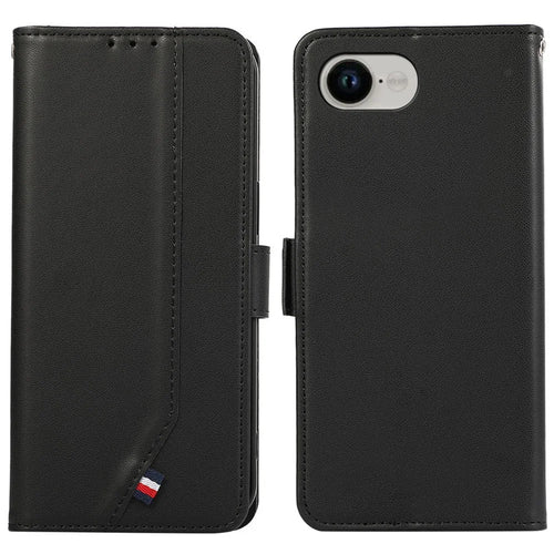 For iPhone 17e / 16e Case RFID Blocking Flip Leather Phone Cover - Black - 1