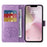 For iPhone 17e / 16e Case Butterfly Floral Imprint Wallet Stand Leather Phone Cover - Purple - 2