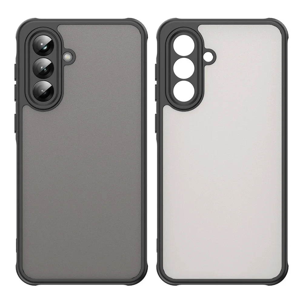 For Samsung Galaxy A36 5G Phone Case Drop Proof Airbags Frosted Translucent PC + TPU Back Cover - Black - 2