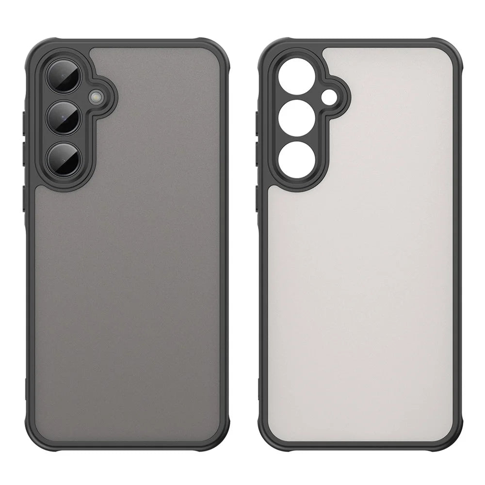 For Samsung Galaxy A35 5G Phone Case Drop Proof Airbags Frosted Translucent PC + TPU Back Cover - Black - 2