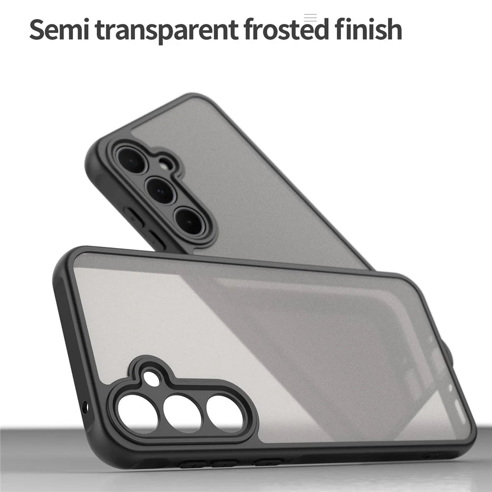 For Samsung Galaxy A35 5G Phone Case Drop Proof Airbags Frosted Translucent PC + TPU Back Cover - Black - 5