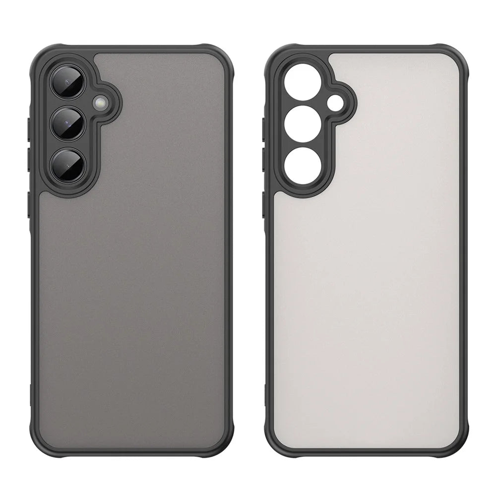 For Samsung Galaxy A55 5G Phone Case Drop Proof Airbags Frosted Translucent PC + TPU Back Cover - Black - 2