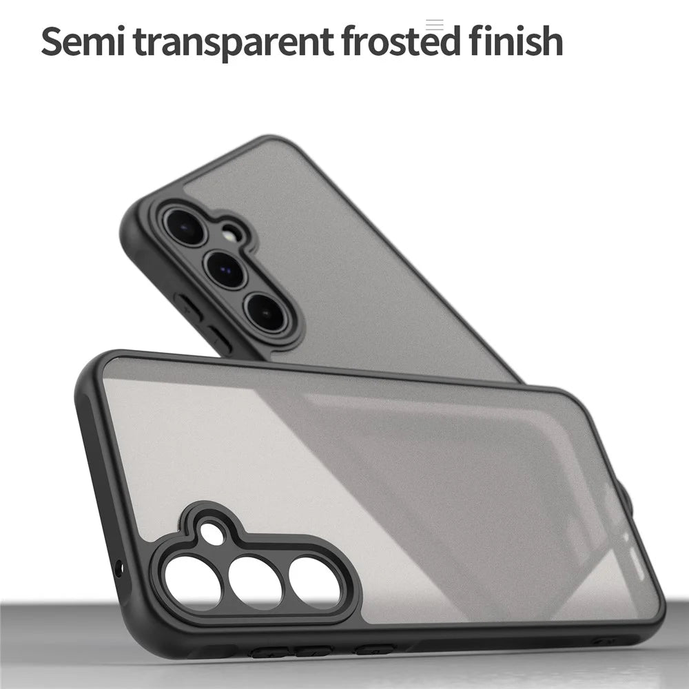 For Samsung Galaxy A55 5G Phone Case Drop Proof Airbags Frosted Translucent PC + TPU Back Cover - Black - 5