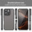 For iPhone 16 Pro Phone Case Drop Proof Airbags Frosted Translucent PC + TPU Back Cover - Black - 3