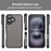 For iPhone 16 Case Drop Proof Airbags Frosted Translucent PC + TPU Phone Back Cover - Black - 3