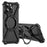 For iPhone 16 Pro Max Magnetic Case Military Grade Anti Drop 360° Rotating Kickstand Titanium Alloy Bumper Phone Cover - Black - 1