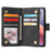 For iPhone 17e / 16e Case Zipper Wallet Multiple Card Slots Leather Phone Cover - Black - 2