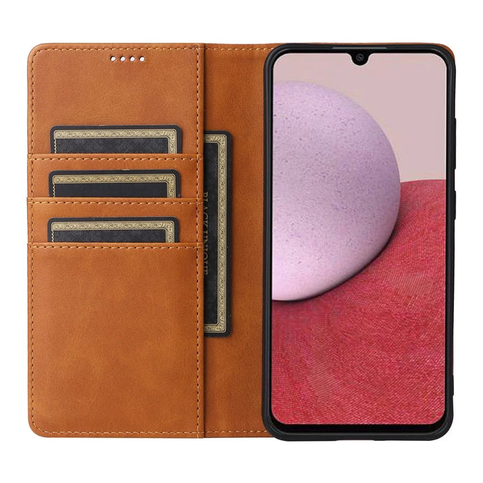 For Samsung Galaxy A26 5G Case RFID Blocking PU Leather Phone Wallet Cover - Brown - 2