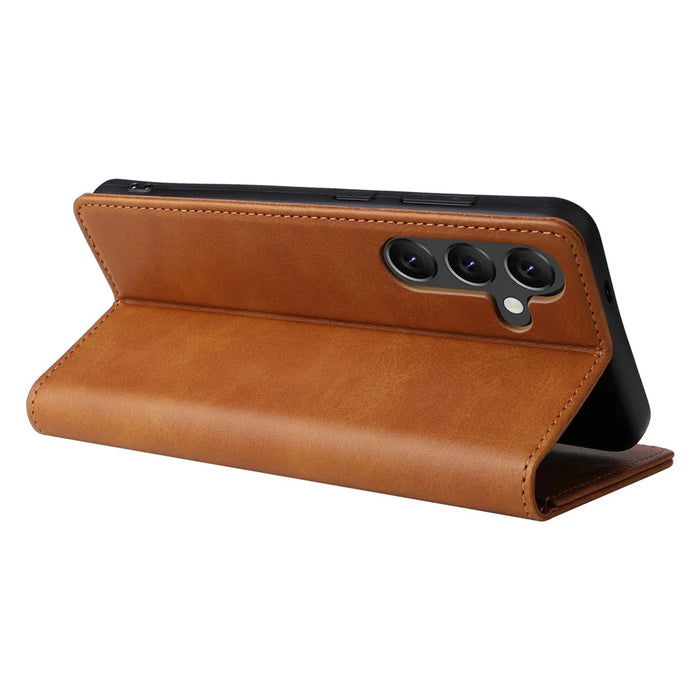 For Samsung Galaxy A26 5G Case RFID Blocking PU Leather Phone Wallet Cover - Brown - 4