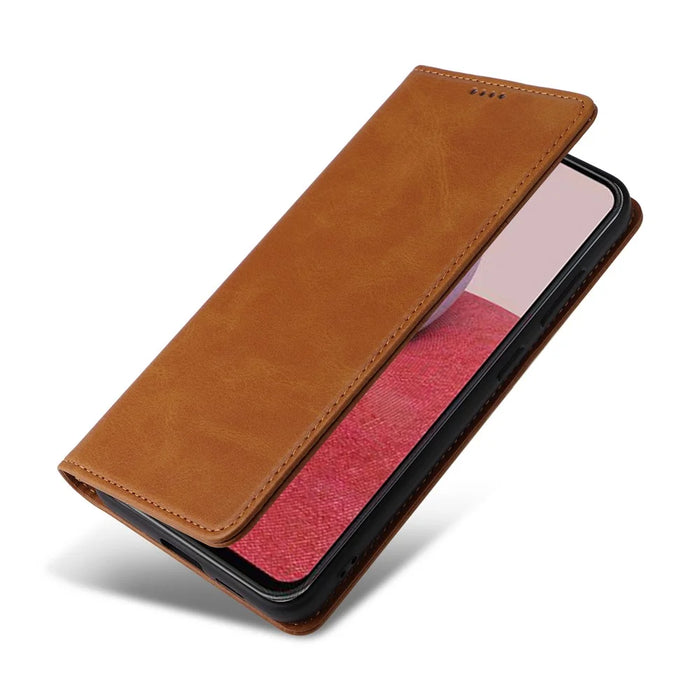For Samsung Galaxy A26 5G Case RFID Blocking PU Leather Phone Wallet Cover - Brown - 6
