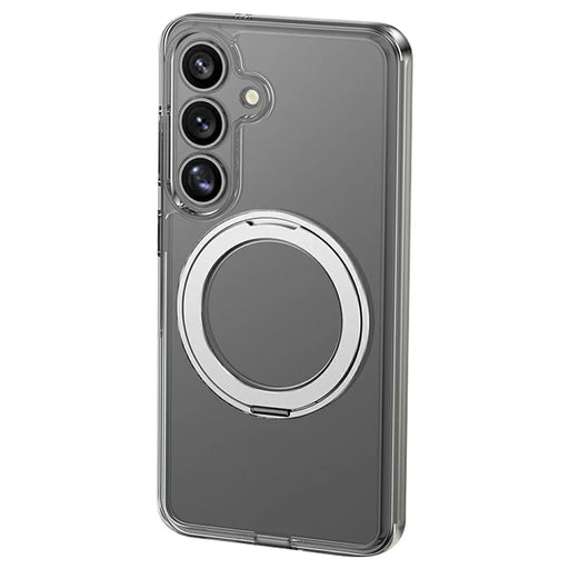 XUNDD Zero Sense Series For Samsung Galaxy S25 Magnetic Case Rotating Kickstand PC+TPU Phone Cover - Silver - 1