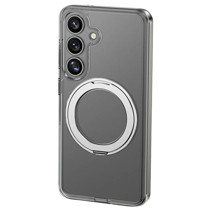 XUNDD Zero Sense Series For Samsung Galaxy S25 Magnetic Case Rotating Kickstand PC+TPU Phone Cover - Silver - 1