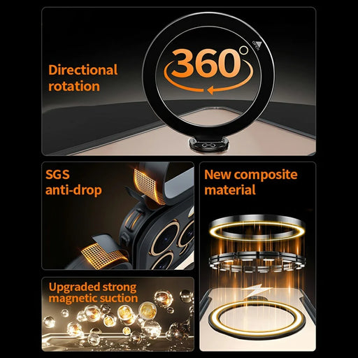 XUNDD For iPhone 16 Pro Case 360 Degree Magnetic Rotating Kickstand Shockproof Phone Cover - 2