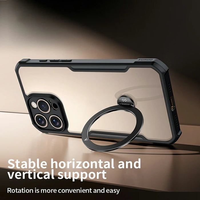 XUNDD For iPhone 16 Pro Case 360 Degree Magnetic Rotating Kickstand Shockproof Phone Cover - 3