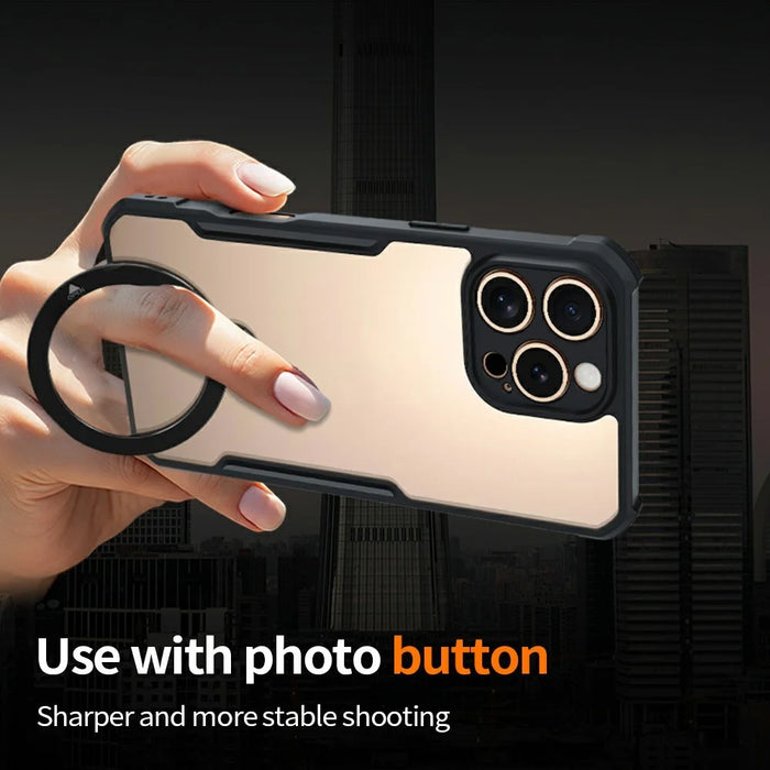 XUNDD For iPhone 16 Pro Case 360 Degree Magnetic Rotating Kickstand Shockproof Phone Cover - 4