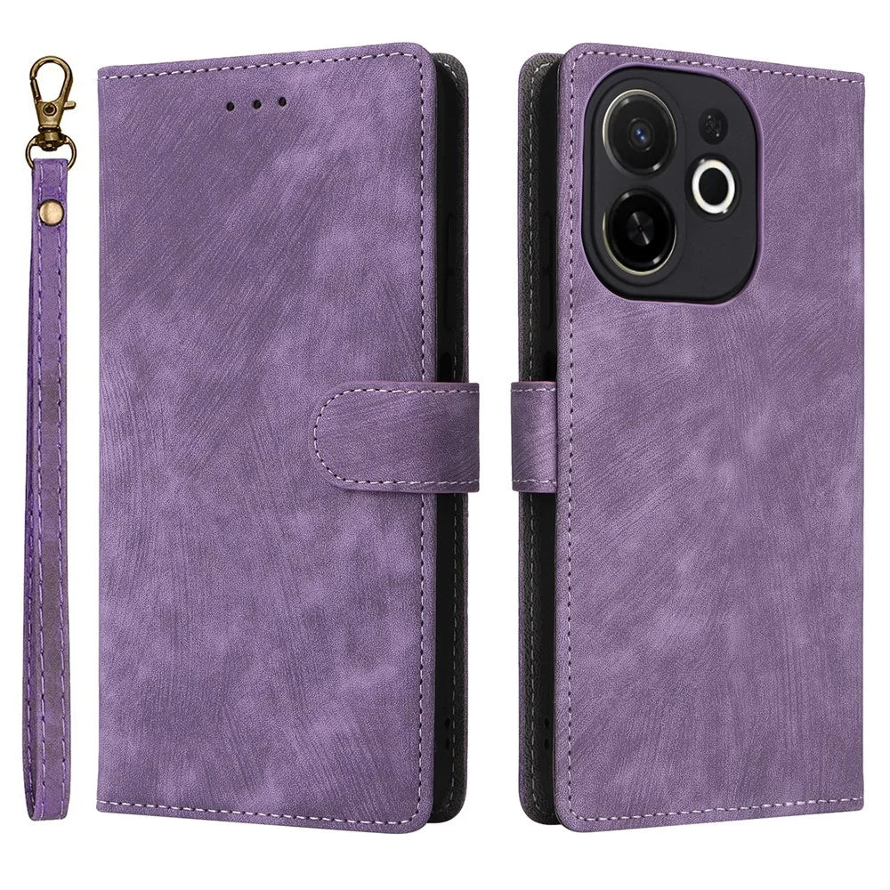 For TECNO Spark 30C 5G KL8H / Pop 9 5G KL4 Case Wallet RFID Blocking PU Leather Cover Viewing Stand - Purple - 1