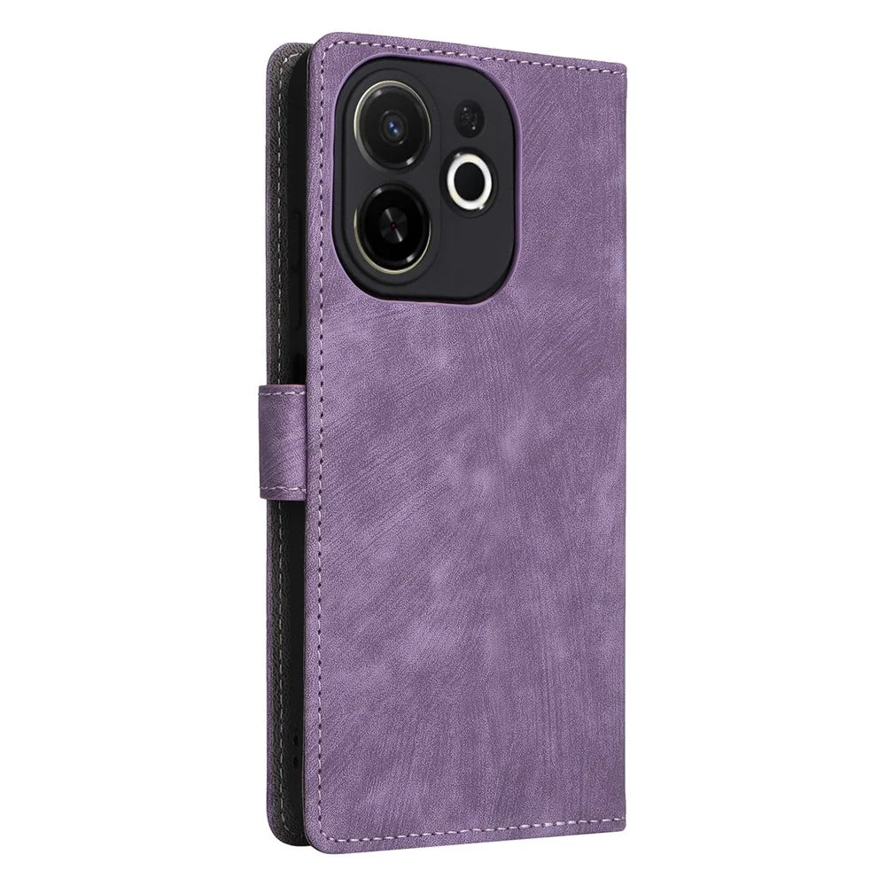 For TECNO Spark 30C 5G KL8H / Pop 9 5G KL4 Case Wallet RFID Blocking PU Leather Cover Viewing Stand - Purple - 7