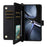 For Asus Zenfone 12 Ultra 5G Wallet Case with Shoulder / Wrist Strap Leather Phone Cover Stand - Black - 2