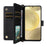 For Samsung Galaxy S24 Wallet Case with Shoulder / Wrist Strap Leather Phone Cover Stand - Black - 2