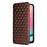For Samsung Galaxy S25+ Case Wallet Rhombus Imprinted Leather Phone Cover - Brown - 5
