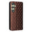 For Samsung Galaxy S25+ Case Wallet Rhombus Imprinted Leather Phone Cover - Brown - 6