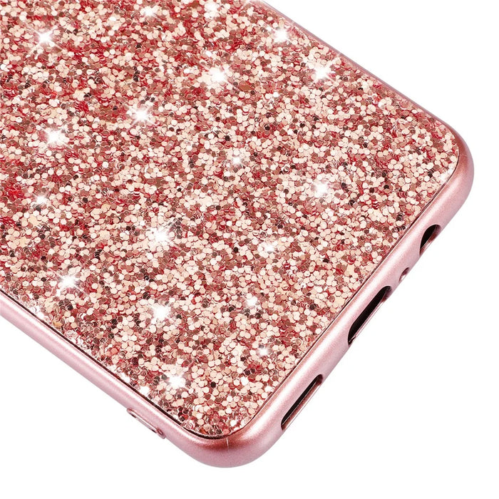 For Samsung Galaxy A26 5G Case TPU + PC Sparkling Glitter Phone Back Cover - Rose Gold - 4