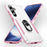 For Samsung Galaxy S25+ / S24+ Case Military Grade Ring Kickstand PC + TPU Phone Cover - White + Pink - 2
