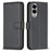 BINFEN COLOR BF17 For Samsung Galaxy S25 Edge Case Wallet Folio Flip Leather Cover - Black - 1